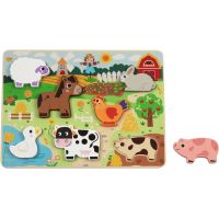 BABU - Dřevěné vkládací puzzle malá FARMA