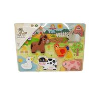 BABU - Dřevěné vkládací puzzle malá FARMA 2