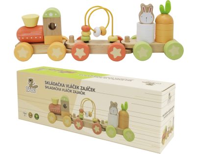 BABU - Skládací vláček se zajíčkem - dvou vagónový