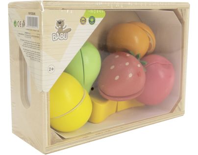 BABU Dřevěné krájecí ovoce v přepravce