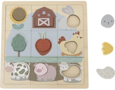 BABU Edukativní puzzle Farma - 12 dílků
