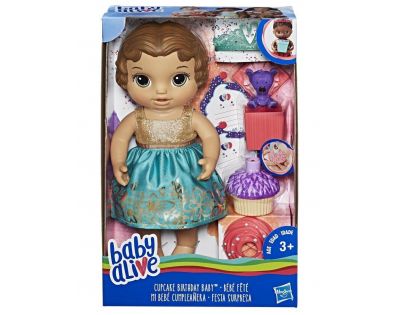 Baby Alive Narozeninová tmavovlasá panenka