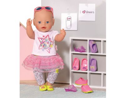 Baby Born Dva páry bot - Boty s tkaničkou a fialové baleríny