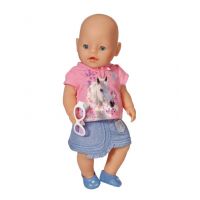 Baby Born Džínové oblečení - Růžové tričko 2