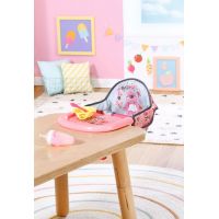 Baby Born Jídelní židlička s uchycením na stůl růžovošedá 4