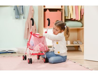 BABY born Kočárek hole se síťkou - růžový