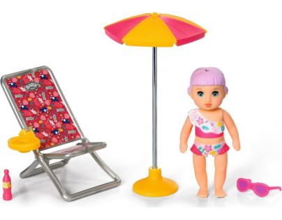 Baby Born Minis Sada s lehátkem, slunečníkem a panenkou