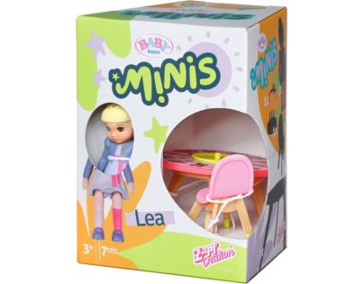Baby Born Minis Sada s narozeninovým stolem, židličkami a panenkou