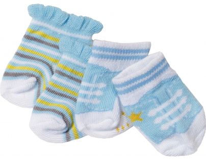 Baby Born Ponožky 2 páry Modré s proužky a modré s tkaničkami