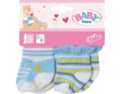 Baby Born Ponožky 2 páry Modré s proužky a modré s tkaničkami