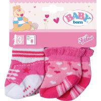 Baby Born Ponožky 2 páry Růžové se srdíčky a růžové s tkaničkami 2