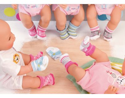 Baby Born Ponožky 2 páry Růžové se srdíčky a růžové s tkaničkami