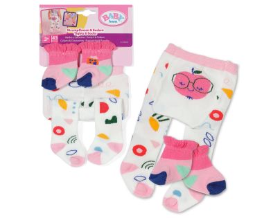 BABY born Punčocháče a ponožky se vzory 2 druhy 43 cm
