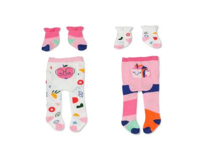 BABY born Punčocháče a ponožky se vzory 2 druhy 43 cm