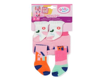 BABY born Punčocháče a ponožky se vzory 2 druhy 43 cm