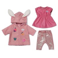 BABY born Souprava s kabátkem a šatičkami 43 cm zajíček
