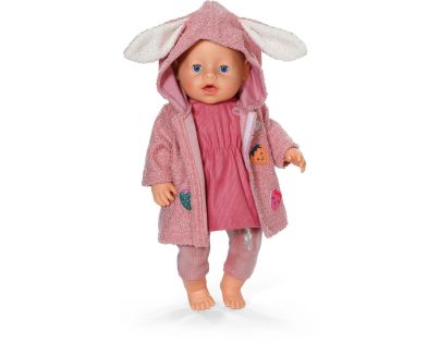 BABY born Souprava s kabátkem a šatičkami 43 cm zajíček
