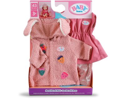 BABY born Souprava s kabátkem a šatičkami 43 cm zajíček