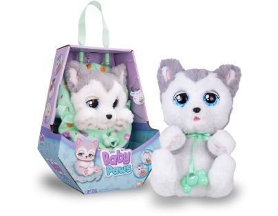 Baby Paws plyšové štěňátko bílošedé