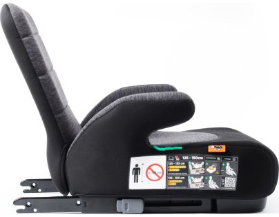 BabyAuto DOKA iFIX 125-150, podsedák se sklopnými zády, black grey flame