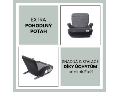 BabyAuto DOKA iFIX 125-150, podsedák se sklopnými zády, black grey flame