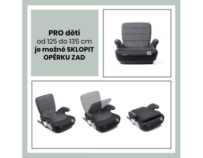 BabyAuto DOKA iFIX 125-150, podsedák se sklopnými zády, black grey flame