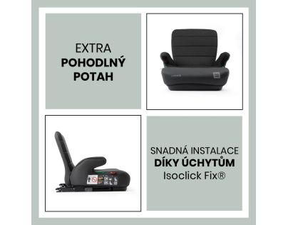 BabyAuto DOKA iFIX 125-150, podsedák se sklopnými zády, black grey