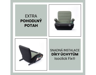 BabyAuto DOKA iFIX 125-150, podsedák se sklopnými zády, black olive green