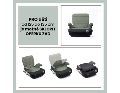 BabyAuto DOKA iFIX 125-150, podsedák se sklopnými zády, black olive green