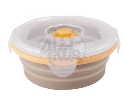 Silikonová miska s víčkem 400ml Brown