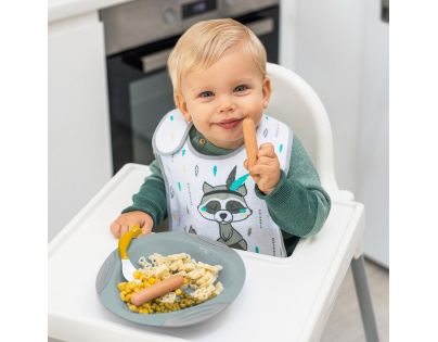 BabyOno Lžička flexi 2 ks pastelová šedá a modrá