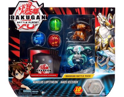 Bakugan balení 5 ks s doplňky Aurelus Lupitheon - Haos Vicerox