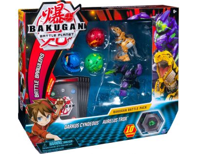 Bakugan balení 5 ks s doplňky Darkus Cyndeous - Aurelus Trox