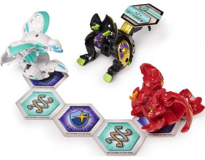 Bakugan startovací sada 3ks s2 Hydorous x Trhyno a Barbetra a Auxillataur