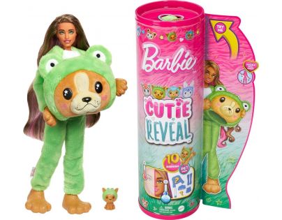 Barbie Cutie Reveal Barbie v kostýmu Pejsek v zeleném kostýmu Žabičky