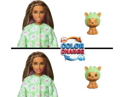 Barbie Cutie Reveal Barbie v kostýmu Pejsek v zeleném kostýmu Žabičky