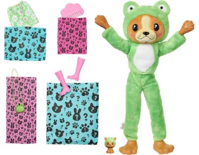 Barbie Cutie Reveal Barbie v kostýmu Pejsek v zeleném kostýmu Žabičky