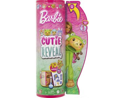 Barbie Cutie Reveal Barbie v kostýmu Pejsek v zeleném kostýmu Žabičky