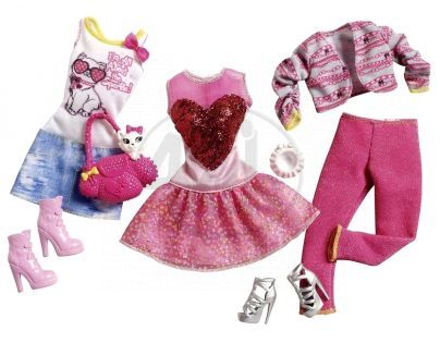 BARBIE N8322 Fashionistas Relax oblečky - X7855 Růžová
