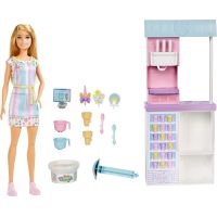 Barbie Herní set prodavačka zmrzliny blondýnka