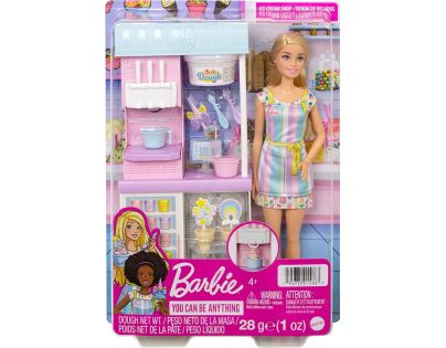 Barbie Herní set prodavačka zmrzliny 30 cm blondýnka
