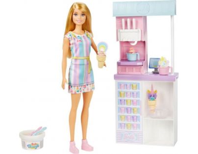 Barbie Herní set prodavačka zmrzliny 30 cm blondýnka