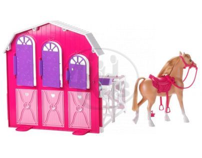 Mattel Y7554 - Barbie hrací set stáj a kůň