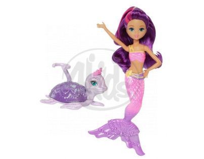 BARBIE BDB50 Mini mořská panna se zvířátkem - Mořská želva