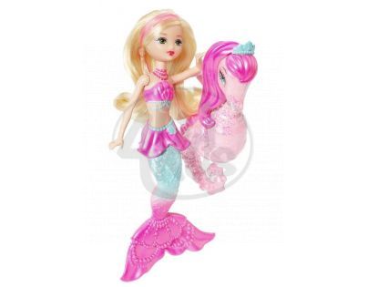 BARBIE BDB50 Mini mořská panna se zvířátkem - Mořský koník