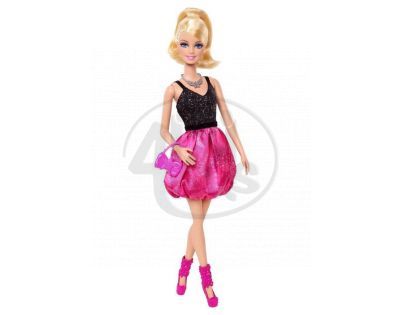 Barbie BCN36 Modelka - Barbie růžovo černé šaty