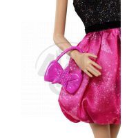 Barbie BCN36 Modelka - Barbie růžovo černé šaty 4