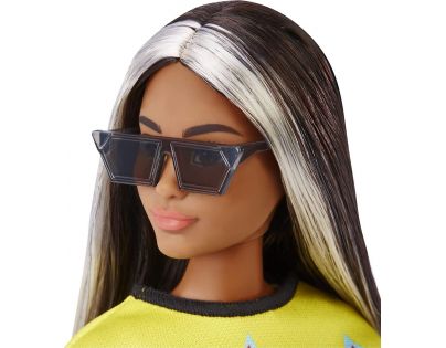 Barbie modelka 30 cm Ohnivé tričko a kostkovaná sukně