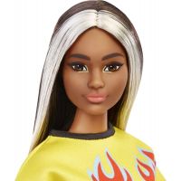 Barbie modelka 30 cm Ohnivé tričko a kostkovaná sukně 4