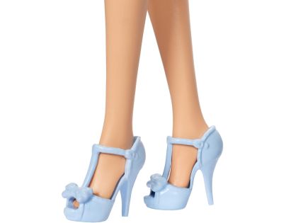 Barbie Modelka - šaty s modrými mašlemi